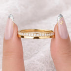 14K Gold Moissanite Half Eternity Band