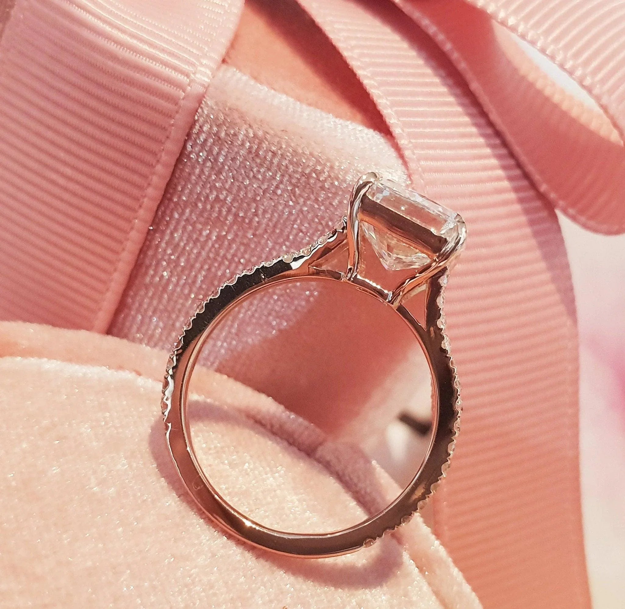 2.5CT Radiant Cut Moissanite Engagement Ring Set - MinimalistJewels