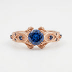 Zora Sapphire Spiritual Stone Rose Gold Engagement Ring 