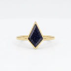 Kite Shaped Sandstone Gold Ring