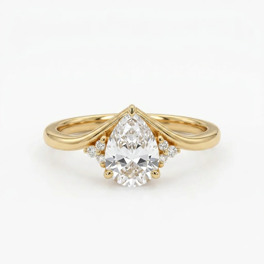 Moissanite Engagement Rose Gold Ring