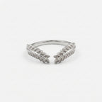Vintage Leaf Open Wedding Band Silver