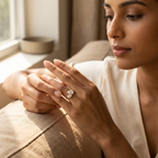 Pear Cut Moissanite Toi et Moi Double Stone Anniversary Ring With Model