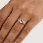 Oval Cut Morganite Gemstone Sterling Silver Engagement Ring With Model Finger