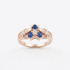 Triforce Zora's Sapphire Spiritual Stone Legend of Zelda Rose Gold  Ring
