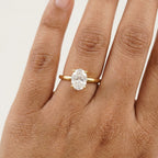 Oval Moissanite Solitaire Ring With Model FInger