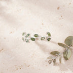 Leaf Moss Agate  Wedding Band For Women Stand On Table