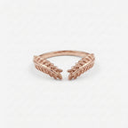 Vintage Leaf Open Wedding Band Rose Gold