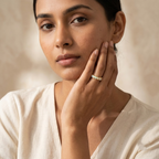 Marquise Opal Eternity October Birthstone Band With Model