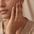 Marquise Moissanite Wedding Band With Model