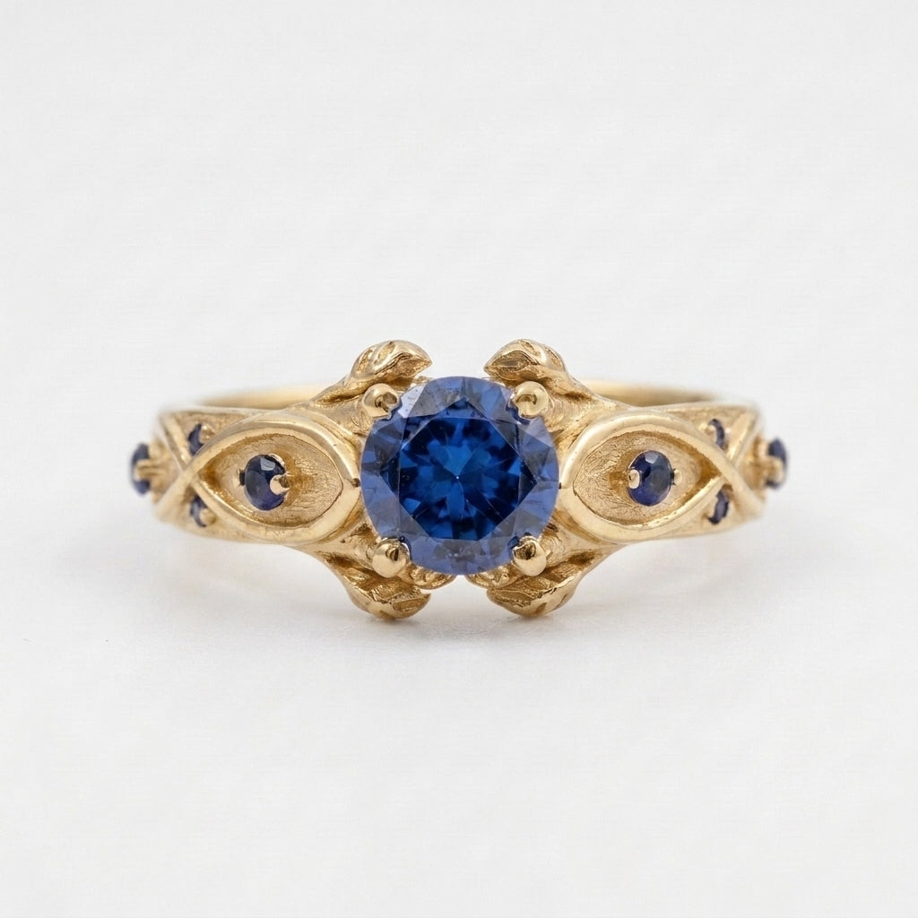 Zora Sapphire Spiritual Stone Gold Engagement Ring