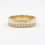 14K Gold Moissanite Cigar Wedding Band