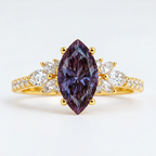 Vintage Marquise Cut Alexandrite Gold  Engagement Ring