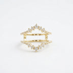 Double Curved Enhancer Moissanite Rose Gold Wedding Band Gold Ring
