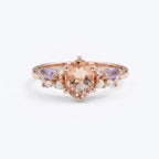 Oval Cut Morganite Gemstone Rose Gold Engagement Ring