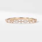 Marquise Moissanite Rose Gold Wedding Band