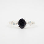 Oval Galaxy Sandstone Twig SIlver Engagement Ring