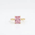 Emerald Pink Sapphire Gold Engagement Ring