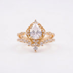 Pear Moissanite Bridal Engagement Gold Ring