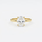 Oval Moissanite Solitaire Solid Gold Ring