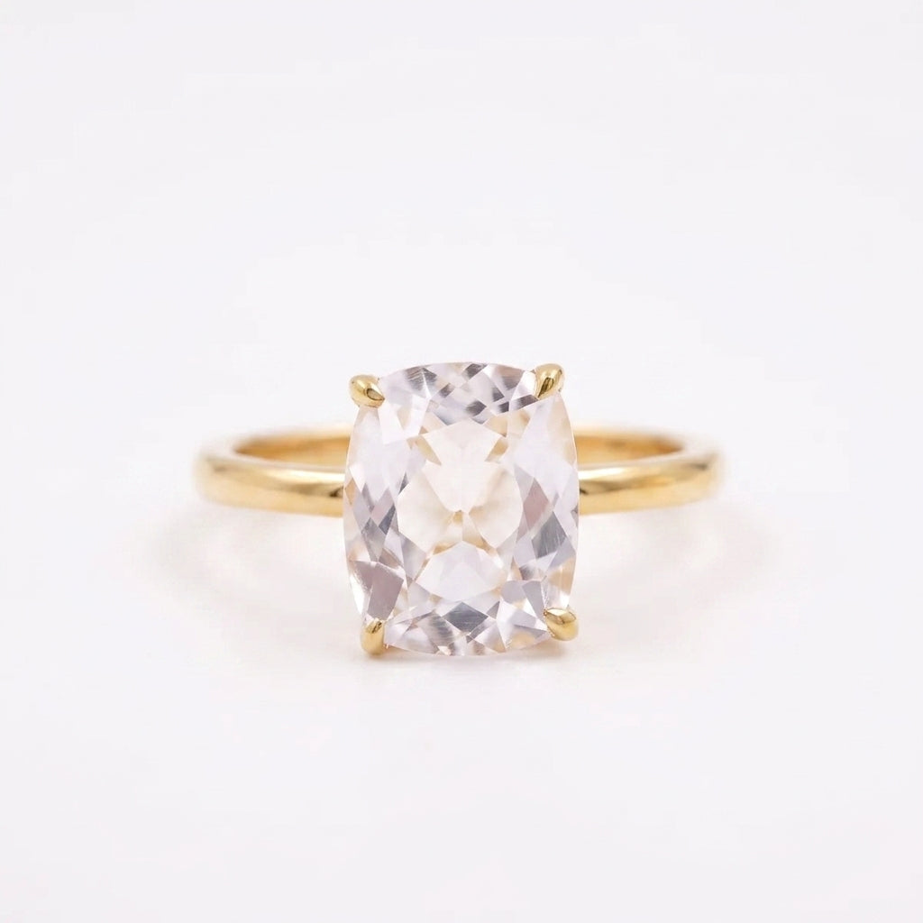 Moissanite Cushion Cut Stacking Gold Gold Engagement Ring