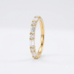 Dainty Moissanite Baguette Gold Ring