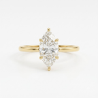 1 CT Marquise Cut Moissanite Gold Ring
