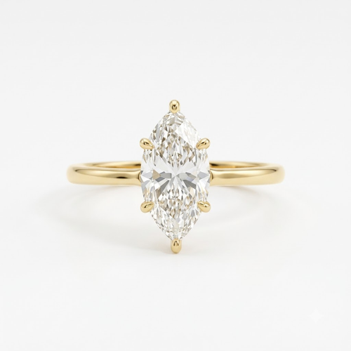 1 CT Marquise Cut Moissanite Gold Ring