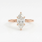 1 CT Marquise Cut Moissanite Rose Gold Ring