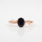 Oval Galaxy Sandstone Twig Rose Gold Engagement Ring