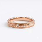 Moissanite Leaf Rose Gold Wedding Band 