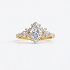 Vintage Marquise Cut Moissanite Gold Engagement Ring