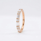 Dainty Moissanite Baguette Rose Gold Ring