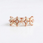 Vintage Fire Opal Rose Gold Engagement Ring