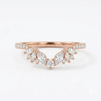 Floral Moissanite Rose Gold Wedding Band