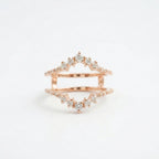 Double Curved Enhancer Moissanite Rose Gold Wedding Band Rose Gold Ring