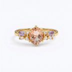 Oval Cut Morganite Gemstone Gold Engagement Ring