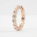 Marquise cut Moissanite Full eternity wedding Rose Gold band