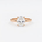 Oval Moissanite Solitaire Rose Gold Ring 