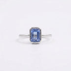 Aquamarine Gemstone Bezel Set Solid Silver Engagement Ring
