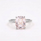 Moissanite Cushion Cut Stacking Gold Silver Engagement Ring