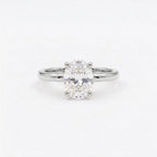 Oval Moissanite Solitaire Silver Ring