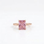 Emerald Pink Sapphire Rose Gold Engagement Ring