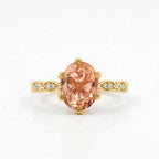 Oval Cut Morganite 2.5ct Gold Engagement Rings For Women