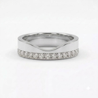 14K White Gold Moissanite Cigar Wedding Band
