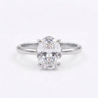 Oval Moissanite Engagement Silver Rings