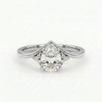 Moissanite Engagement Silver Ring