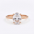 Oval Moissanite Engagement Rose Gold Rings