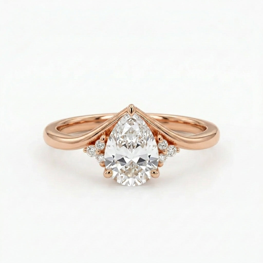 Moissanite Engagement Rose Gold Ring