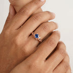 Zora Sapphire Spiritual Stone Engagement Ring Video Game Nerdy Geeky Ring Wear in Finger